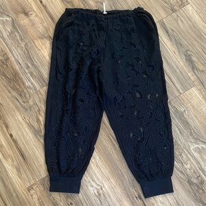 Free People cut work  Black Lace Pants